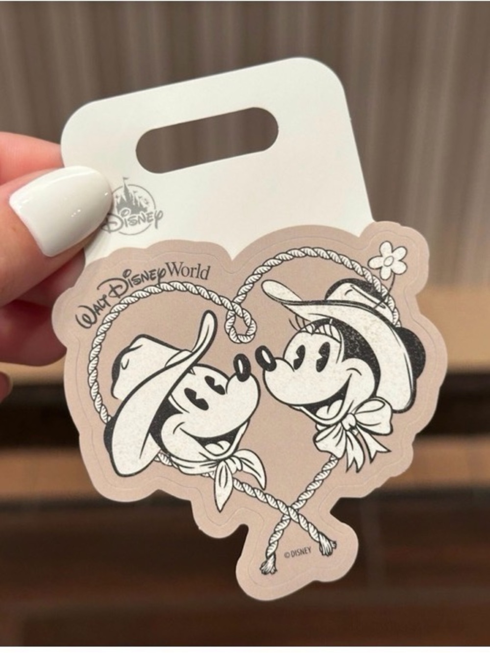 Disney Mickey & Minnie Western Heart Vinyl Sticker Decal- Parks Exclusive